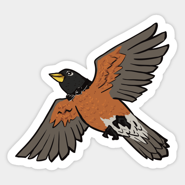 Bowtie Robin Sticker by SketchedByRory